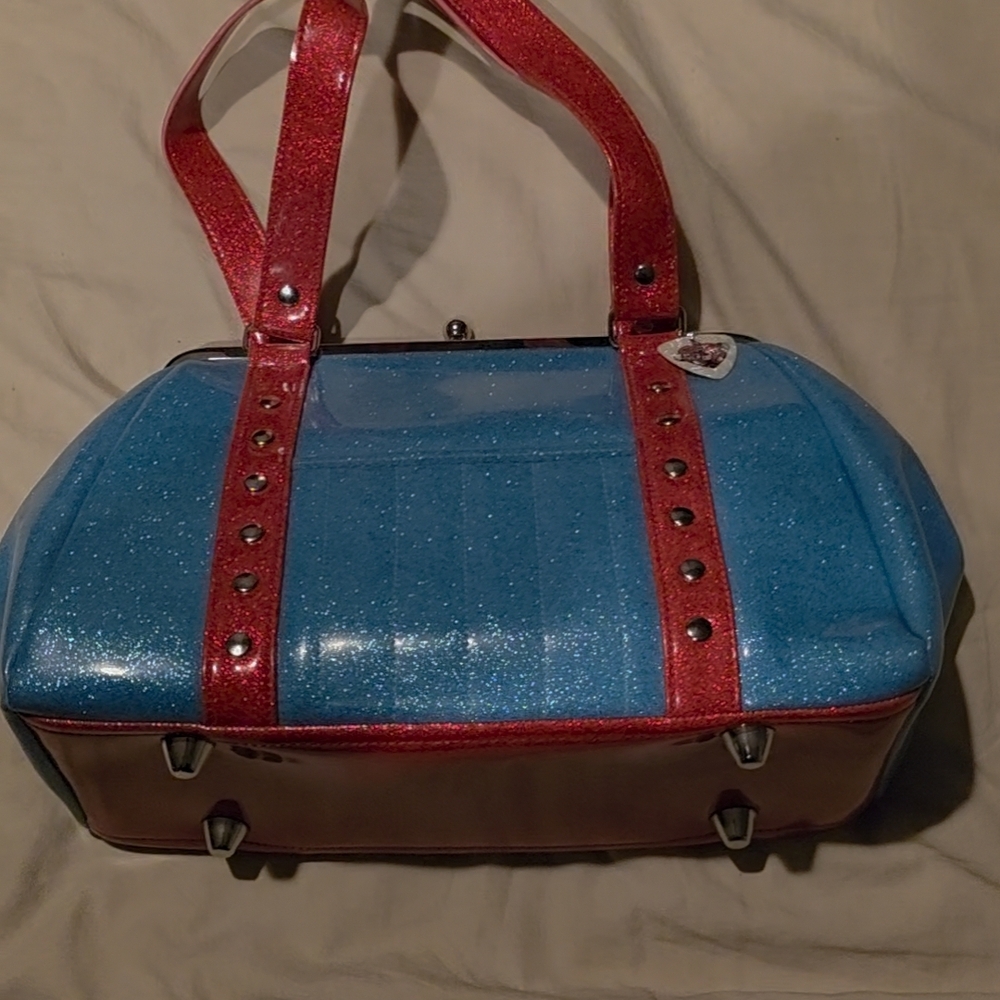 Made By HOLD FAST. Sparkling Blue and Red Shoulder Bag - Picture 7 of 16